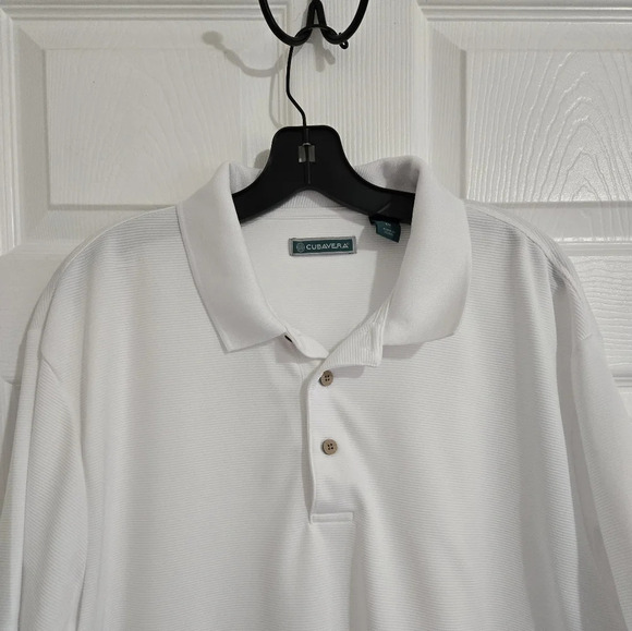 Cubavera White Polo Shirt Men's Size XL Short Sleeve Office Golf Relax - Picture 4 of 13